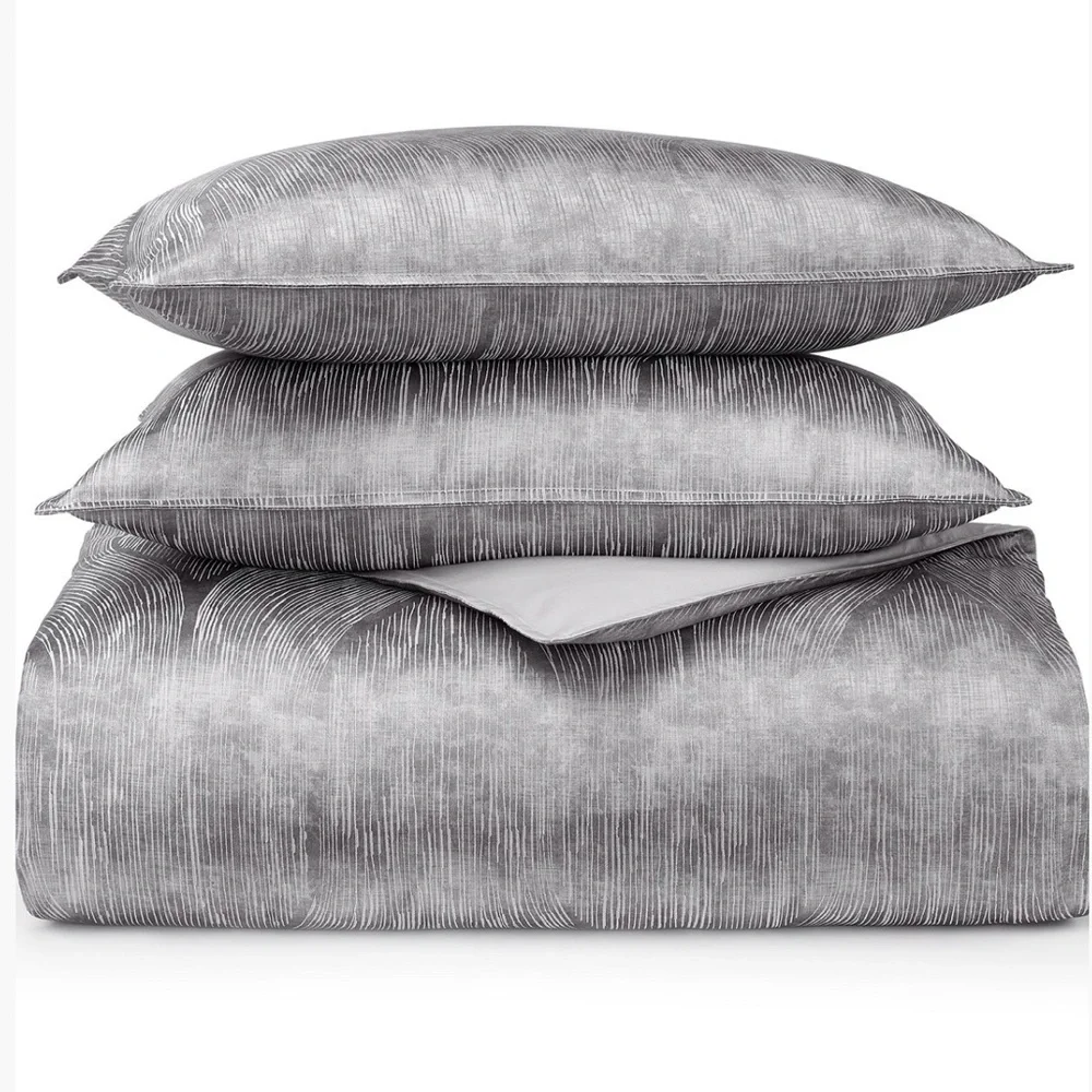 Hotel Collection Gray Comforter Set Velvet Texture